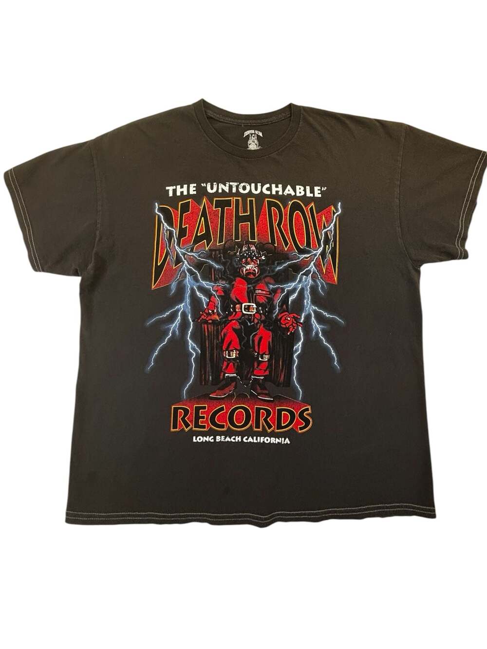 Death Row Records Untouchable Graphic T-Shirt with Contrast Stitching